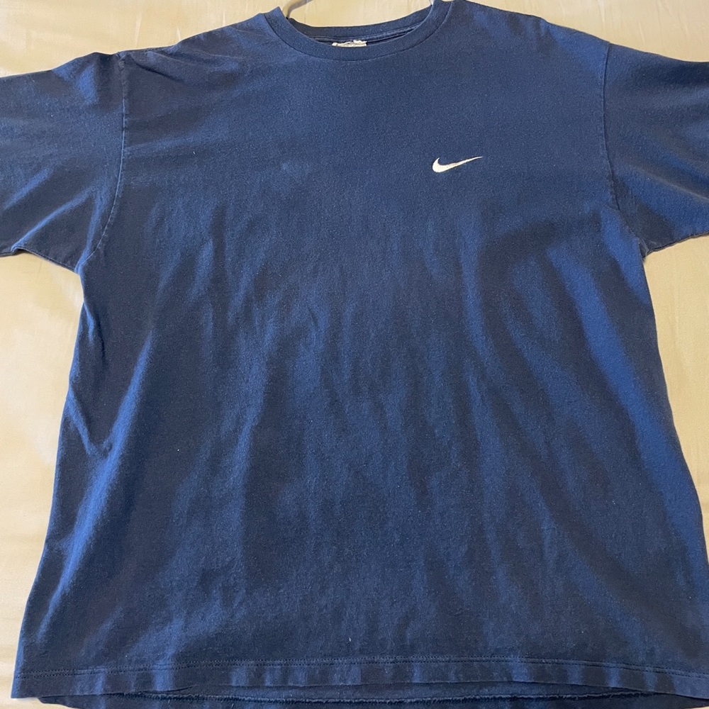Vintage Nike Blue T-Shirt Stitched Logo Large